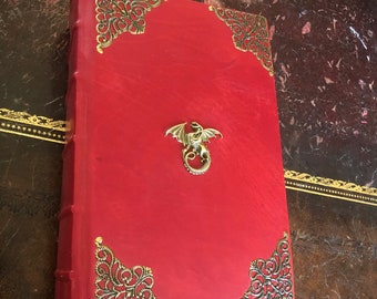Made to Order Fire and Blood Custom Leather Book Hand Bound
