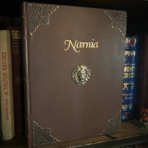 Made to Order Narnia Color Illustrated Edition Custom Lamb Skin Leather Bound Complete Chronicles Book