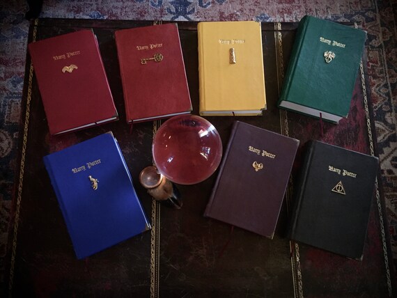 Made to Order Harry Potter Book Set Custom Leather Bound Lambskin Books 1 7  