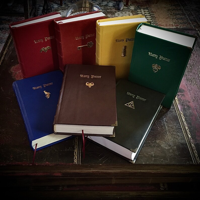 Made to Order Harry Potter Book Set Custom Leather Bound Etsy
