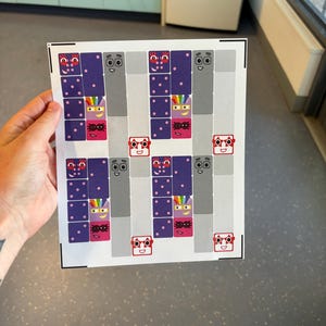 Number Block Face Sticker Sheet (6-10) | 4 Sets Each | Pre-Cut Stickers for Linking Cubes & Crafts