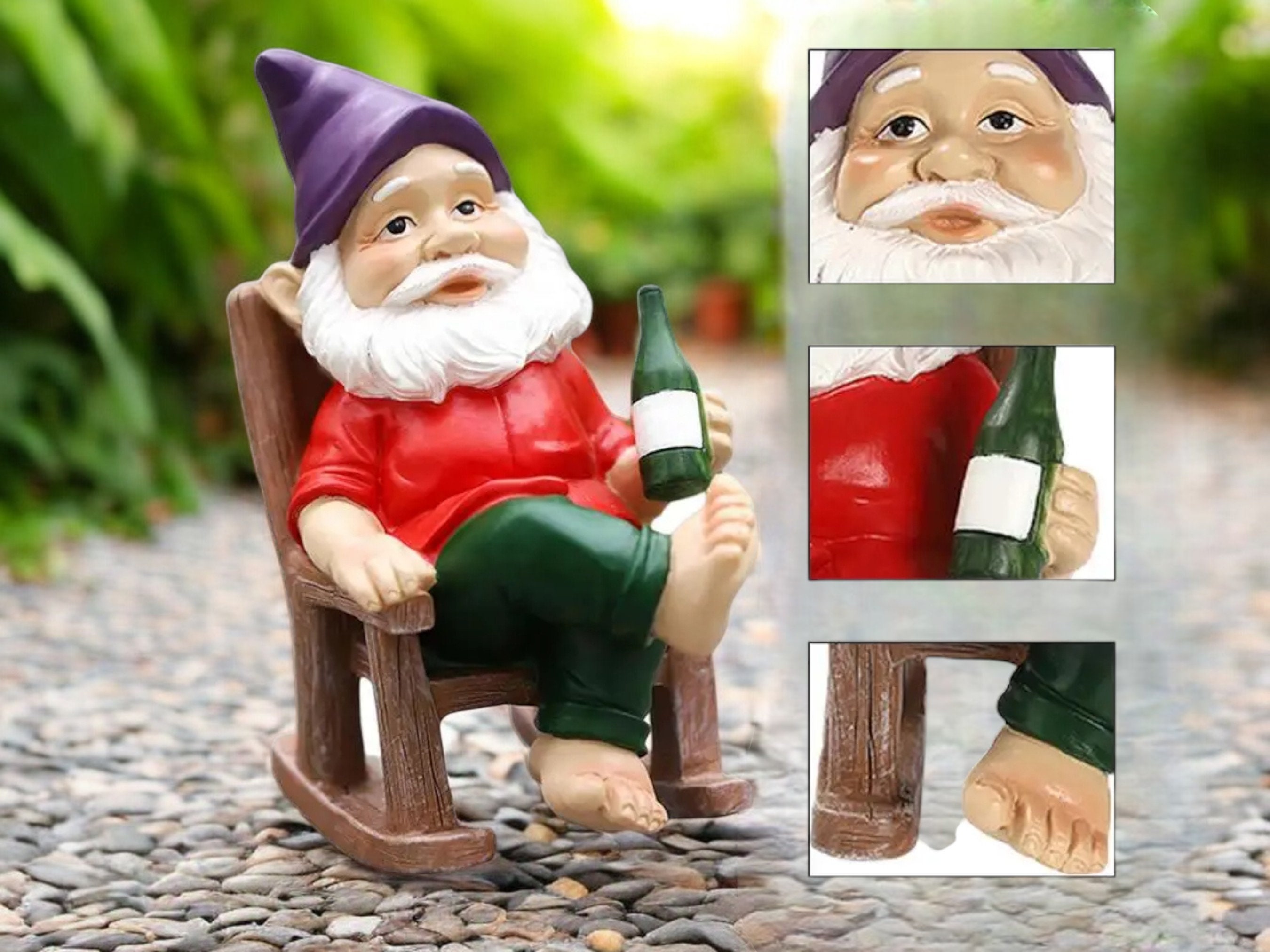 Herbst-Garten-Deko – Zwerg-Statue Aus Harz Mit Tannenzapfen-Auto, Wetterfest, Für Terrasse, Rasen & Haus