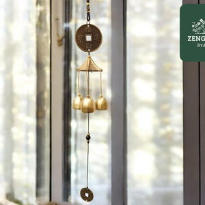 Hanging Bell Wind Chime | Spiritual Entry Decor | Prosperity Lucky Charm | Calming Peaceful Sound | Outdoor Balcony Ornament