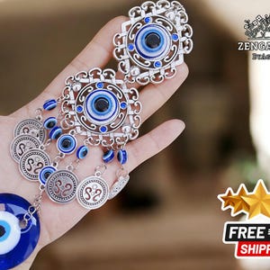 Eye Design Amulet | Hanging Pendant for Protection | Lucky Charm Blessing | Spiritual Garden Decoration | Good Vibes Gift