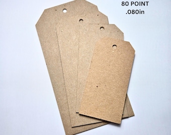Heavy-Duty Kraft Brown Chipboard Tags: 80 Point, Made in the USA, DIY Hang Tag, Crafting Gifts, Christmas Tags, Decoration