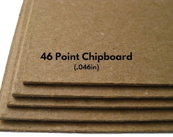 Light Brown Chipboard Sheets: 46 Point (.046in) Kraft Board