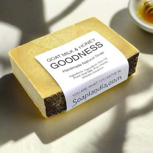 Goat Milk Honey Bar Soap | Natural Handmade Soap | Moisturizing & Nourishing | Sensitive Skin-Friendly | Eco-Friendly Gift