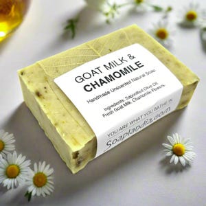 Chamomile Goat Milk Soap – Gentle Moisturizing Bar for Sensitive Skin, Handmade Natural Skincare, Nourishing Artisan Soap