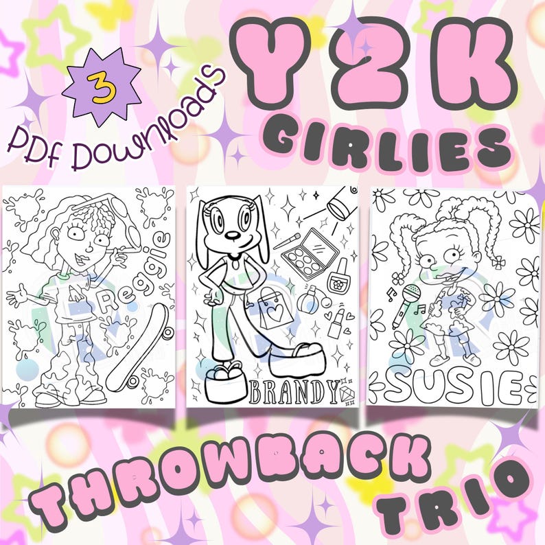 Y2K Girlie Throwback Trio Coloring - Il 794xN.6282167523 Bu17 
