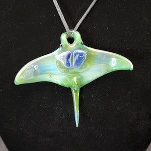Handmade Glass Manta Ray Stingray Pendant