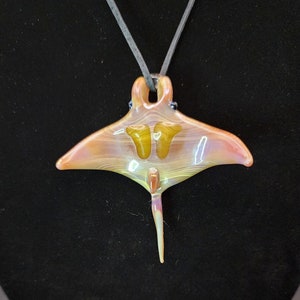 Handmade Glass Manta Ray Stingray Pendant