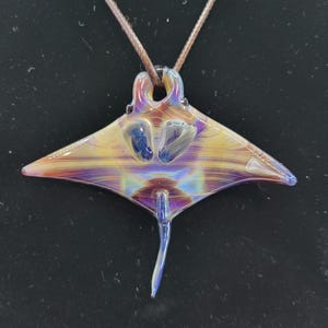 Handmade Glass Manta Ray Stingray Pendant