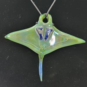 Handmade Glass Manta Ray Stingray Pendant