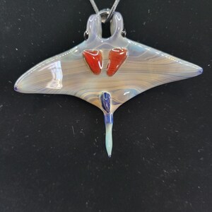 Handmade Glass Manta Ray Stingray Pendant