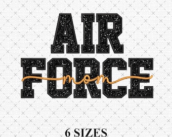 US Air Force stoffen borduurontwerp, Mama gebogen omtrek, Instant Download | Moederdagontwerpen