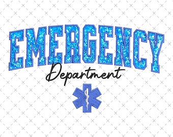 Emergency Department Applique Embroidery Design | Satin Stitch Medical Embroidery | Instant Download for Nurses| 6 Size