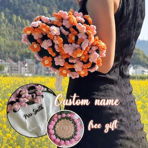Handmade Crochet Flower Bouquet Blanket: Personalized Throw Blanket