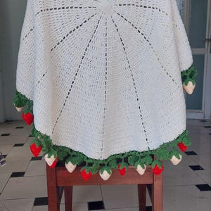 Handmade Crochet Strawberry Blanket: Personalized Bouquet Throw image 6