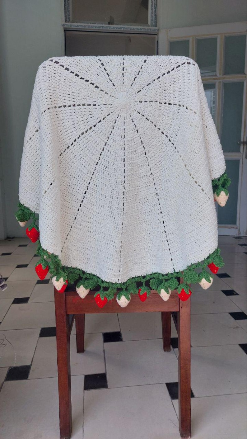 Handmade Crochet Strawberry Blanket: Personalized Bouquet Throw image 6