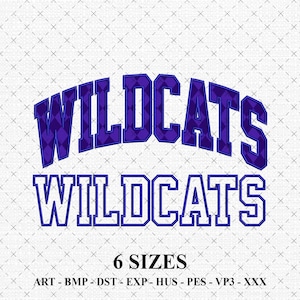 Wildcats Applique Embroidery Design | Satin Stitch Game Day School Team  | Machine Embroidery Sign Design