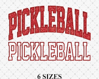 Pickleball Applique Embroidery Design | Pickleball Arched Satin | | Instant Download Pattern