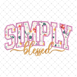 Simply Blessed Applique Embroidery Design | Satin Stitch Embroidery Design | Instant Download for Machine | Outline File for Embroidery