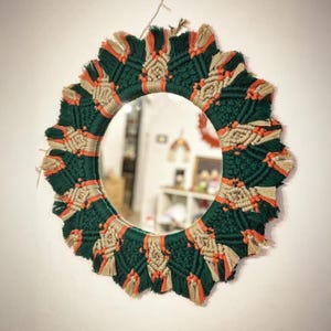 Handmade Boho Beaded Mirror ,Large Wall Hanging for Living Room, Housewarming or Mother&#39;s Day Gift, Housewarming And Birtday Gift
