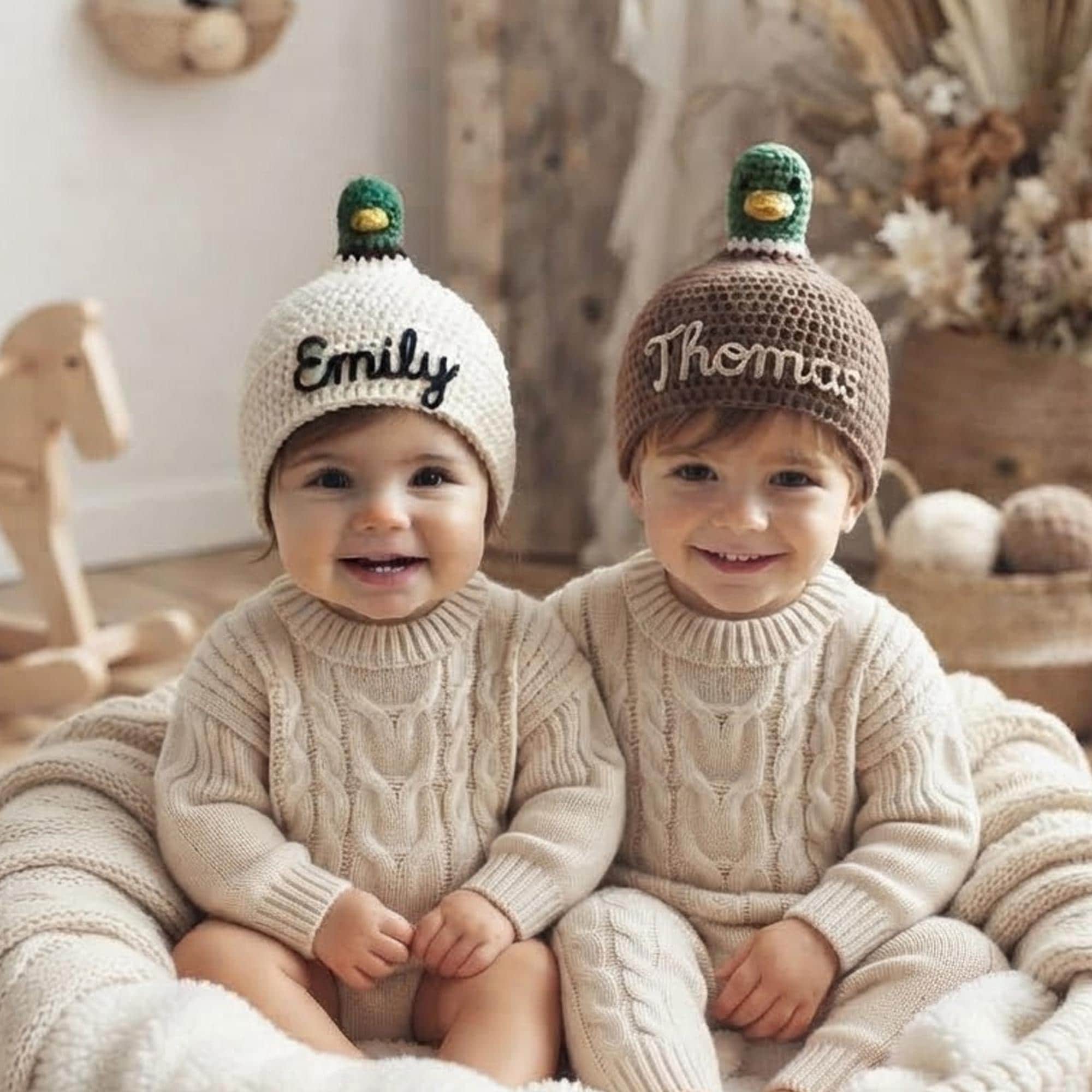 Duck Knit Hat for Kids, Cute Duck Beanie for Girls, Handmade Baby Hat, Animal Winter Hat, Toddler Knit Hat, Cute Kids Gift
