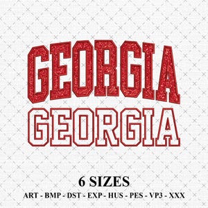 Diseño de bordado de apliques de Georgia: Signo de puntada satinada (Descarga digital)