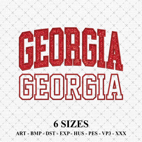 Georgia Applique Embroidery Design: Satin Stitch Sign (Digital Download)