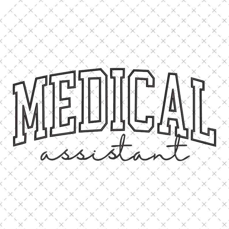 Medical Assistant Applique Embroidery Design | Stitch Medical | Instant ...