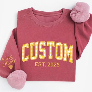 Custom Text Applique  Comfort Colors Embroidered Sweatshirt, Gigi Shirt, New Grandma Gift Embroidered Grandma, Floral College Block
