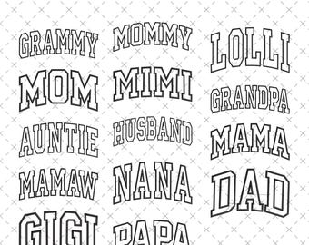 15+ Mama Applique Embroidery Designs | Mother's dayVarsity Embroidery Bundle | Family Embroidery Files in 4 Sizes |  Instant Download