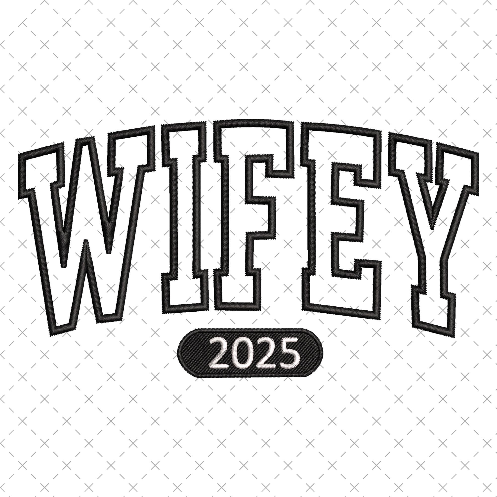 Wifey Applique Embroidery Design | Satin Stitch Wifey Love Embroidery ...