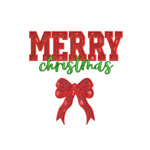 Design de bordado para moletom com aplique de Feliz Natal, bordado lateral, arquivo de bordado para as festas de fim de ano, 6 tamanhos diferentes, download instantâneo