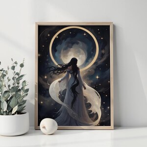 Gesicht voller Sterne Galaxy Print | Mattes Giclée Jugendstil Poster | Große kosmische Wandkunst | Atemberaubender Sternenhimmel Print | Einzigartiges Dekor für Zuhause