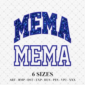 Mema Applique Embroidery Design | Satin Stitch Mother's Day Embroidery | Digital Download