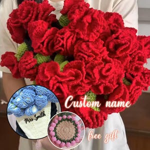 Handmade Crochet Flower Bouquet Blanket: Personalized Throw Blanket