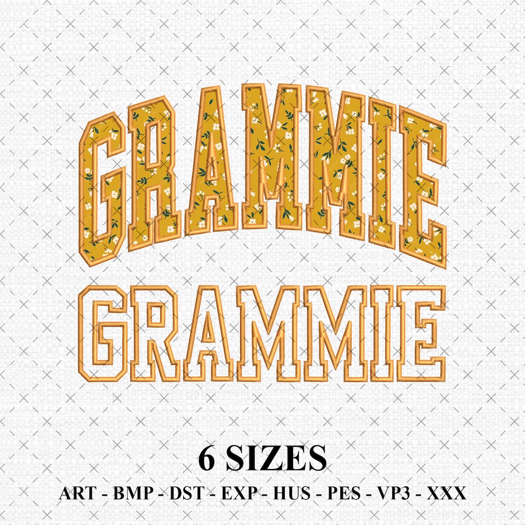Grammie Applique Embroidery Design | Satin Stitch Mother's Day ...