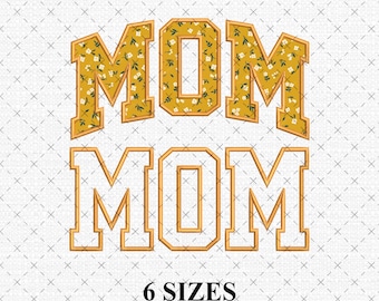 Mom Applique Embroidery Design, Mother's day Arched Outline File for Machine , Instant Download