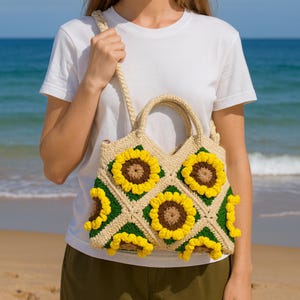 Handmade Macrame Tote Bag, Cotton Shoulder Bag for Women, Boho Eco-Friendly Gift with Canvas Lining, Cotton Bag with Patterned