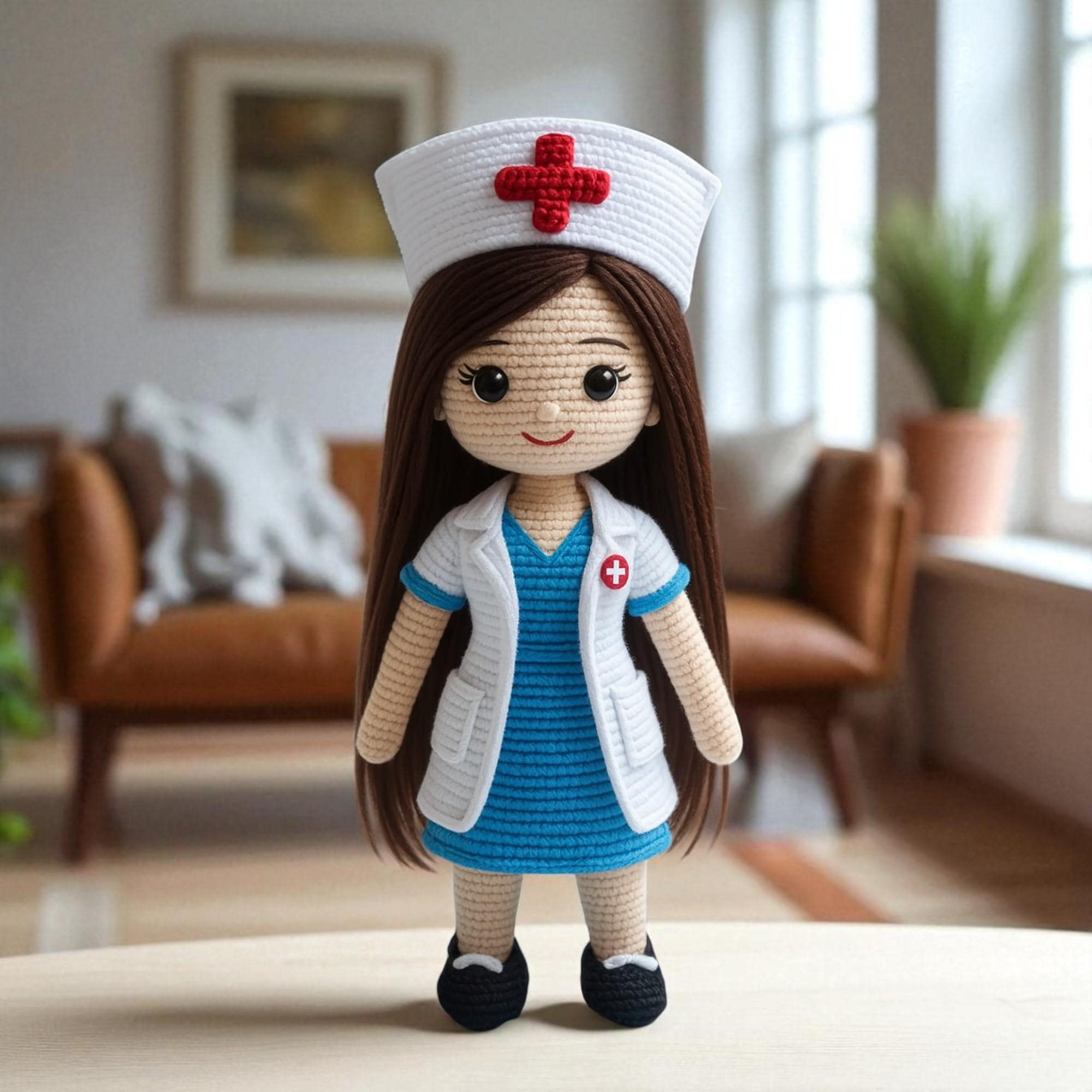 日本 Etsy かぎ針編みの看護師 | カスタムかぎ針編みドクター人形