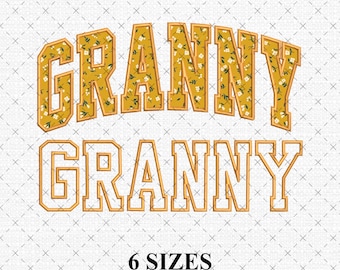 Granny Applique Embroidery Design | Satin Stitch Mother's Day Embroidery | Machine Outline | 6 Size
