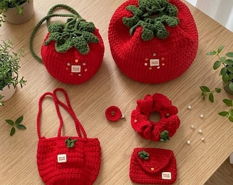 チューリップの花が入った手作りかぎ針編みコースターセット、フラワー