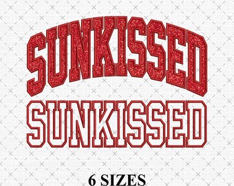 Sunkissed Applique Embroidery Design, Summer Arched Outline File for Machine Embroidery, Instant Download