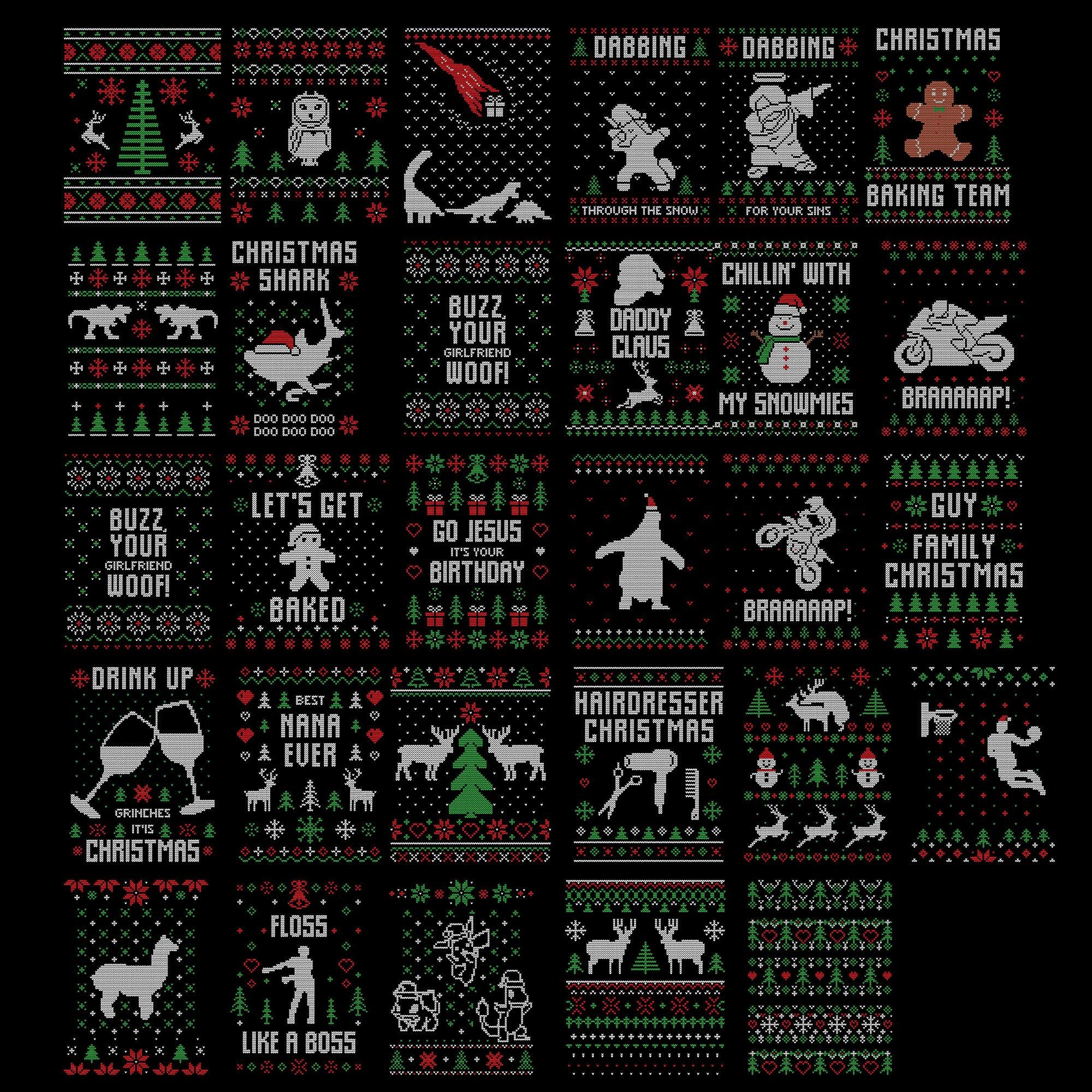 70+ Ugly Christmas Sweater PNG Bundle | Retro Christmas Clipart Designs ...