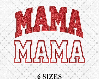 Applikationsstickmuster „Mama“, bogenförmige Konturdatei für Stickmaschinen, Sofort-Download | Muttertagsdesigns
