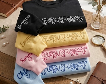 Broderad sjuksköterskatröja, Organ Friends Anatomy Crewneck, Registrerad sjuksköterska RN-gåva, Sjuksköterskestudentkläder