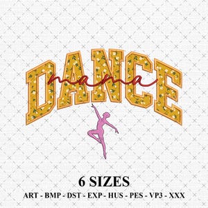 Dance Mama Applique Embroidery Design, Bow Outline File for Machine, Instant Download | Mother's day