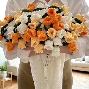 Handmade Crochet Flower Bouquet Blanket, Birthday gift Gift, Anniversary Gift, Wedding Gift, Mother&#39;s Day Gift for Grandma, Gift For Mom